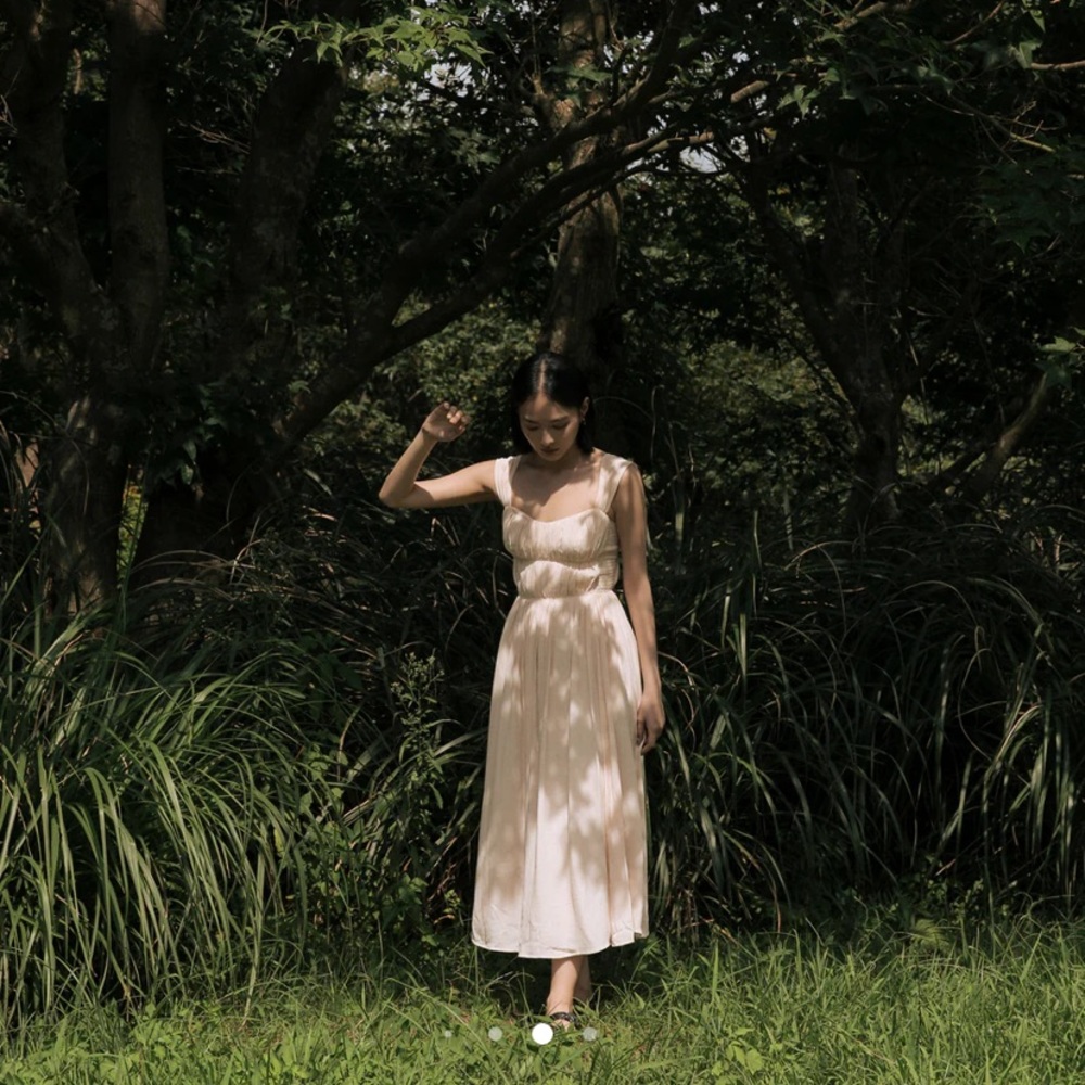 Elegant Cream Midi Prom Dress with Delicate Straps